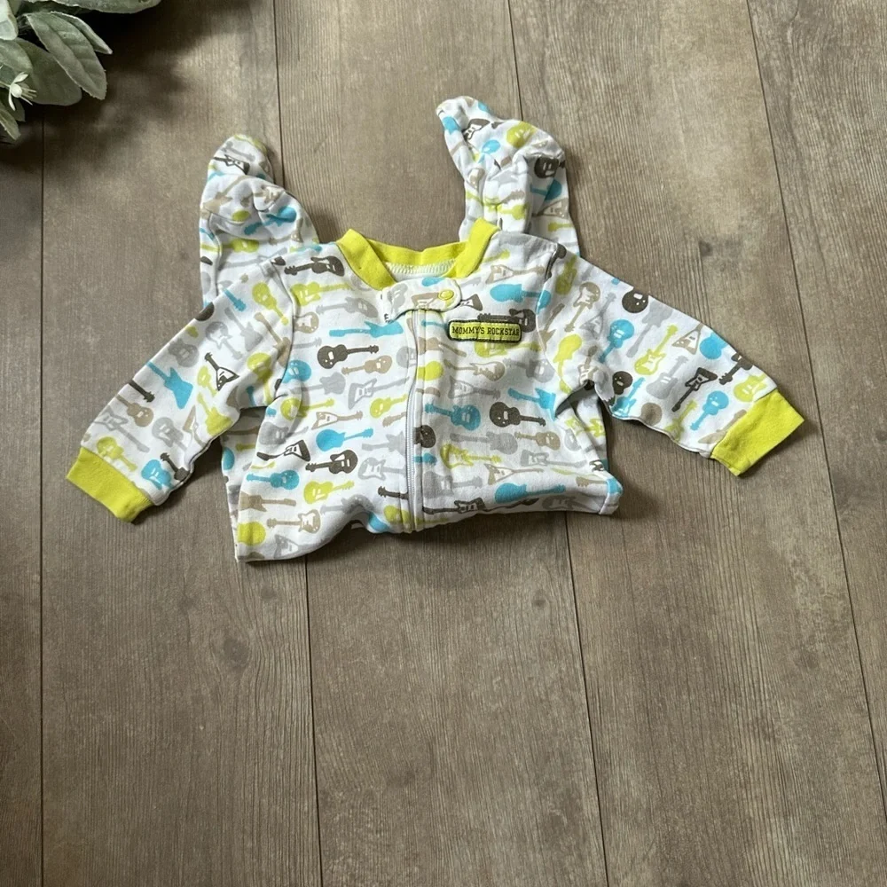 Y2K Carter’s Guitar One-Piece Mommy's Rockstar Baby Boy's Footies Size 3 Months